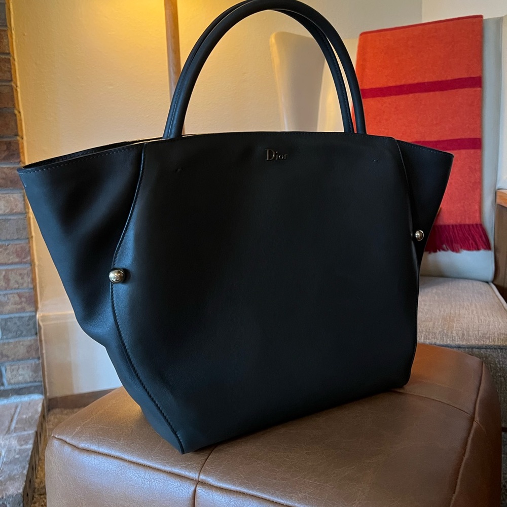 Charcoal Dior Medium Tote with Arched Handles - Picture 6 of 6
